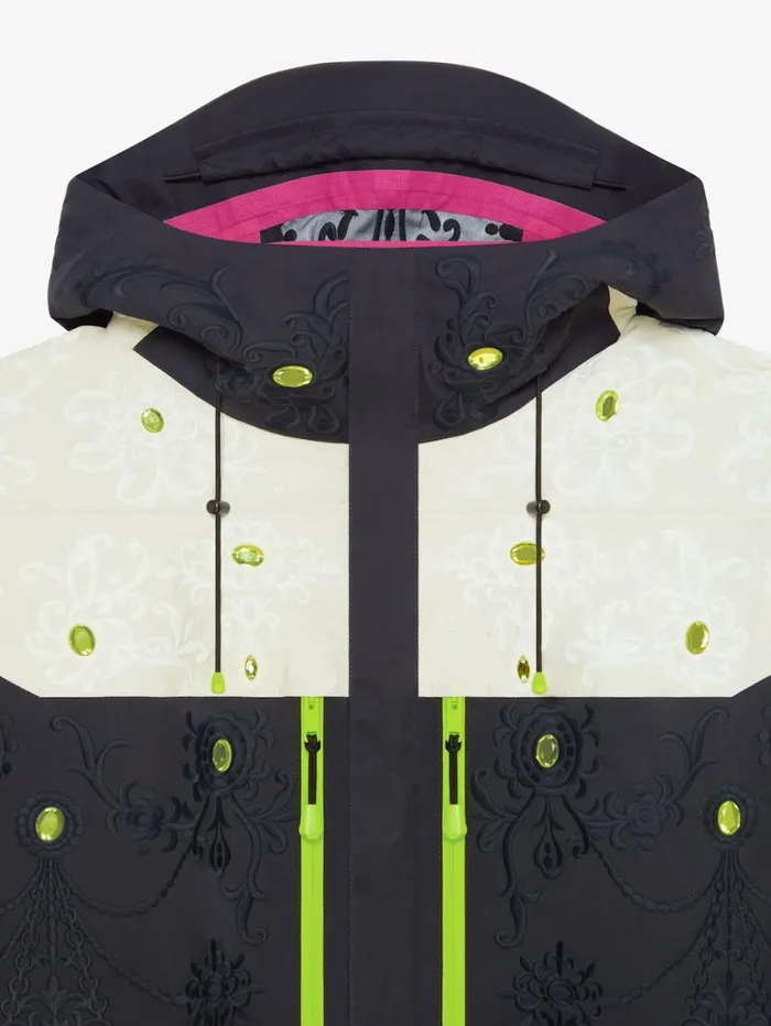 Givenchy Technical Jacket With Embroideries And Rhinestones Blackwhite Men Outerwear and Blousons