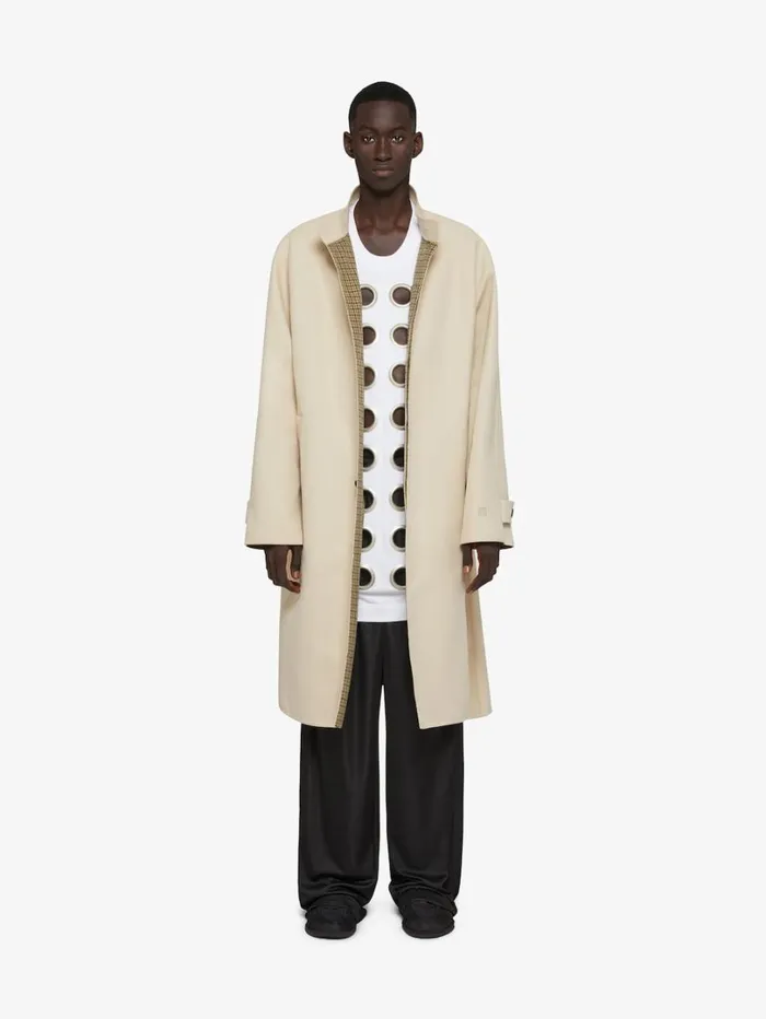 Givenchy Trenchcoat In Cotton Canvas Light Beige Men Coats and Jackets