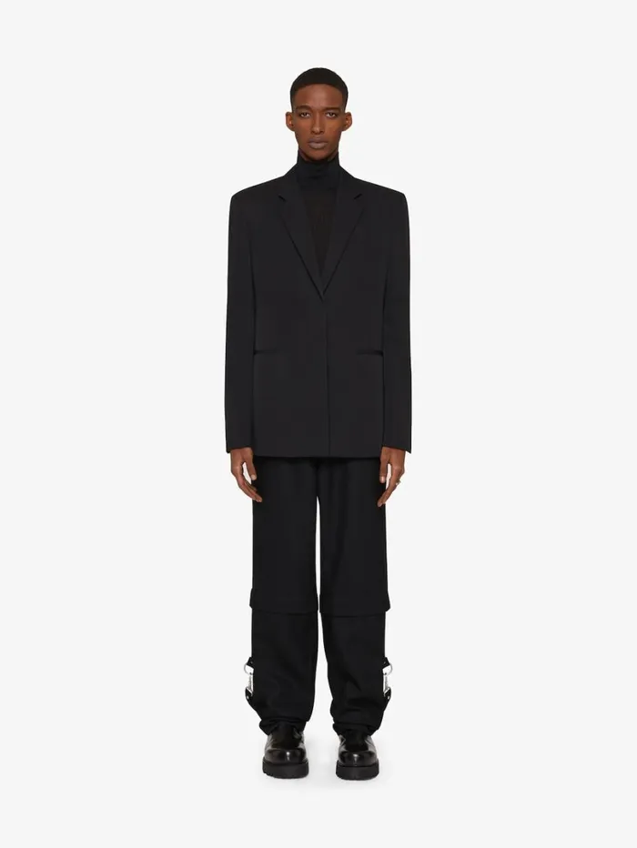 Givenchy Two In One Detachable Pants In Wool With Suspenders Black Men Pants and Shorts Givenchy Two In One Detachable Pants In Wool With Suspenders Black Men Pants and Shorts