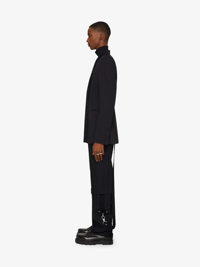 Givenchy Two In One Detachable Pants In Wool With Suspenders Black Men Pants and Shorts