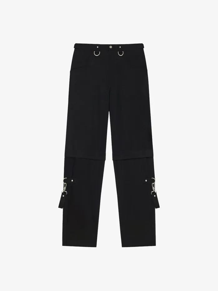 Givenchy Two In One Detachable Pants In Wool With Suspenders Black Men Pants and Shorts