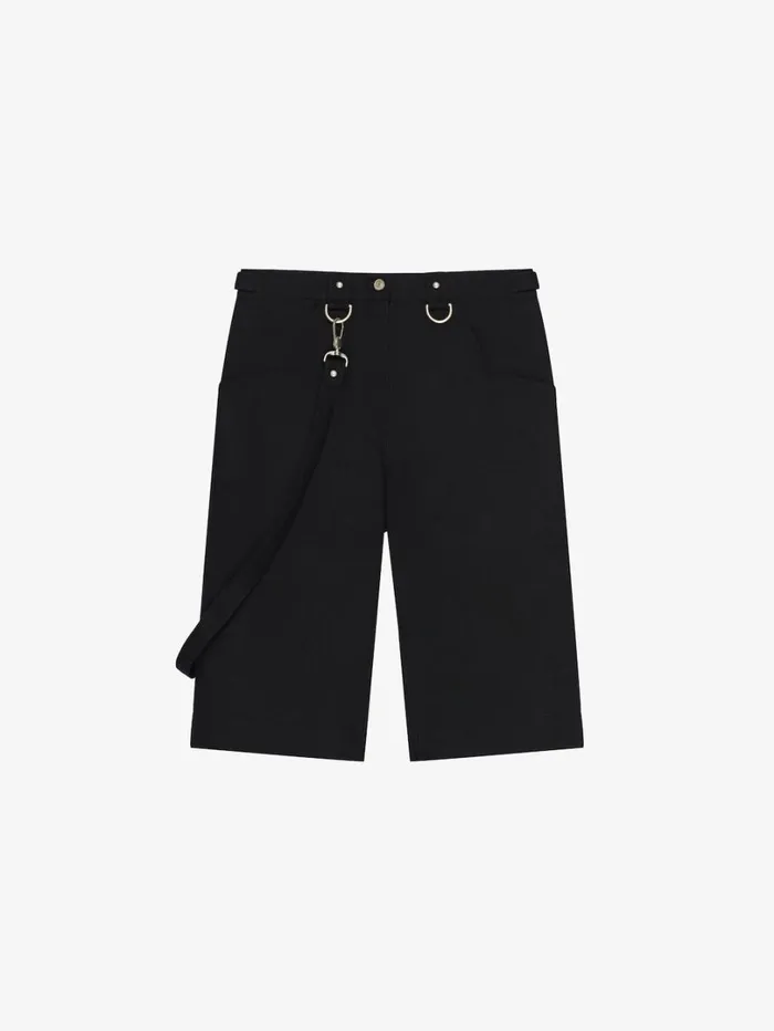 Givenchy Two In One Detachable Pants In Wool With Suspenders Black Men Pants and Shorts