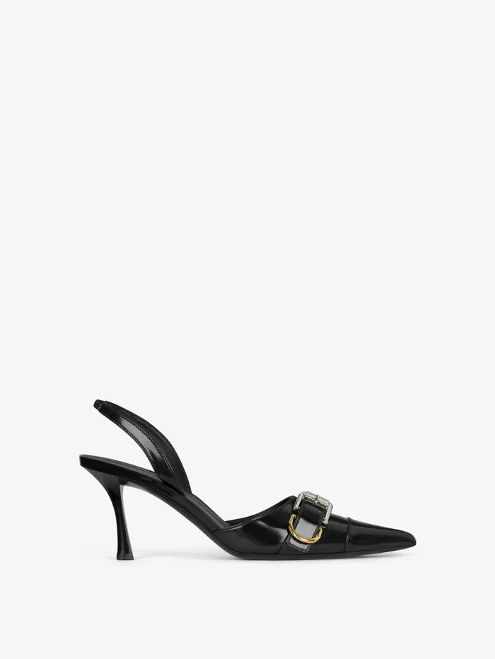 Givenchy Voyou Slingbacks In Leather Black Women Heels