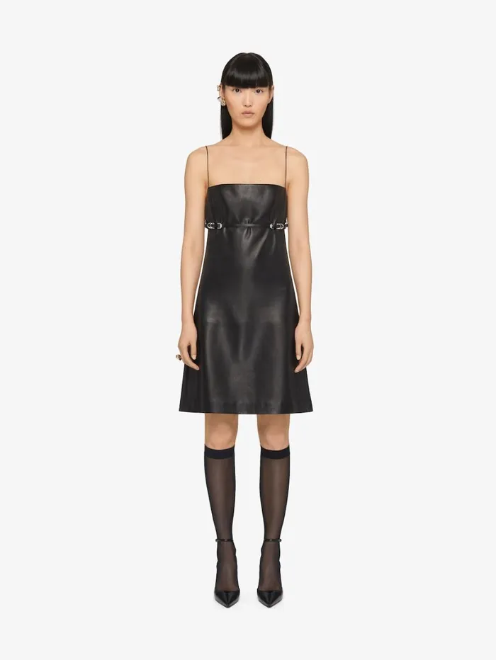 Givenchy Voyou Straps Dress In Leather Black Women Dresses