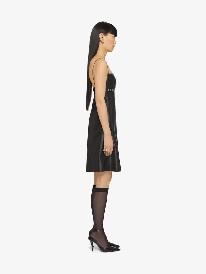 Givenchy Voyou Straps Dress In Leather Black Women Dresses