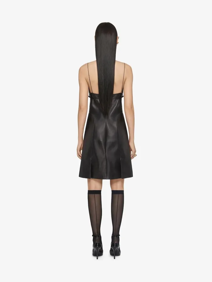 Givenchy Voyou Straps Dress In Leather Black Women Dresses