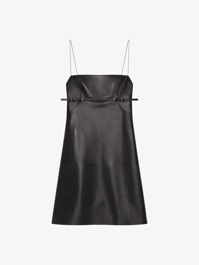 Givenchy Voyou Straps Dress In Leather Black Women Dresses