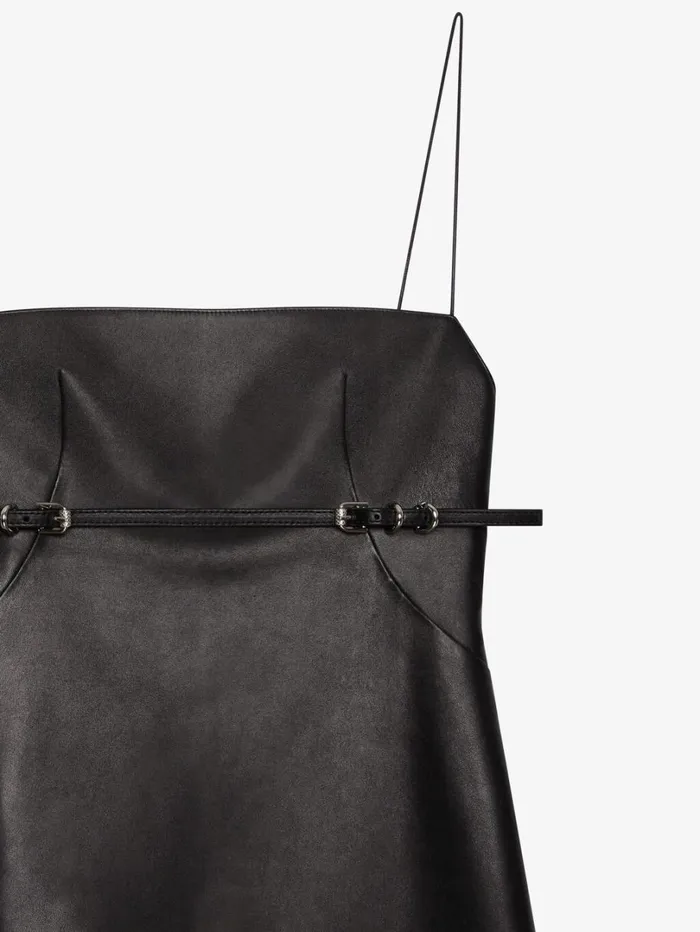 Givenchy Voyou Straps Dress In Leather Black Women Dresses