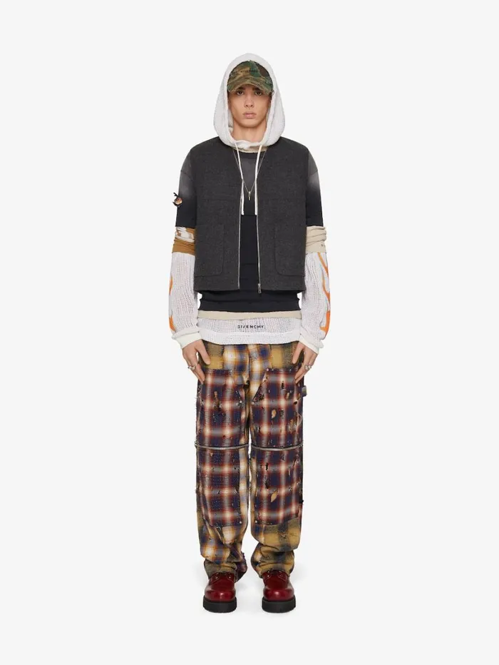 Givenchy Waistcoat In Double Face Wool And Cashmere Dark Grey Men Outerwear and Blousons