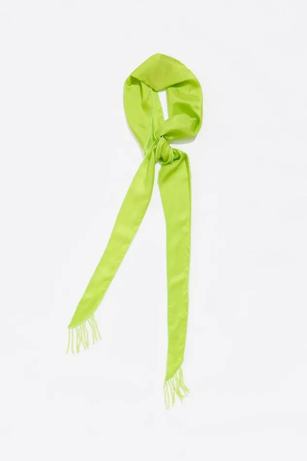 Green Silk Fringed Bandana Green Women Bimba Y Lola Scarves