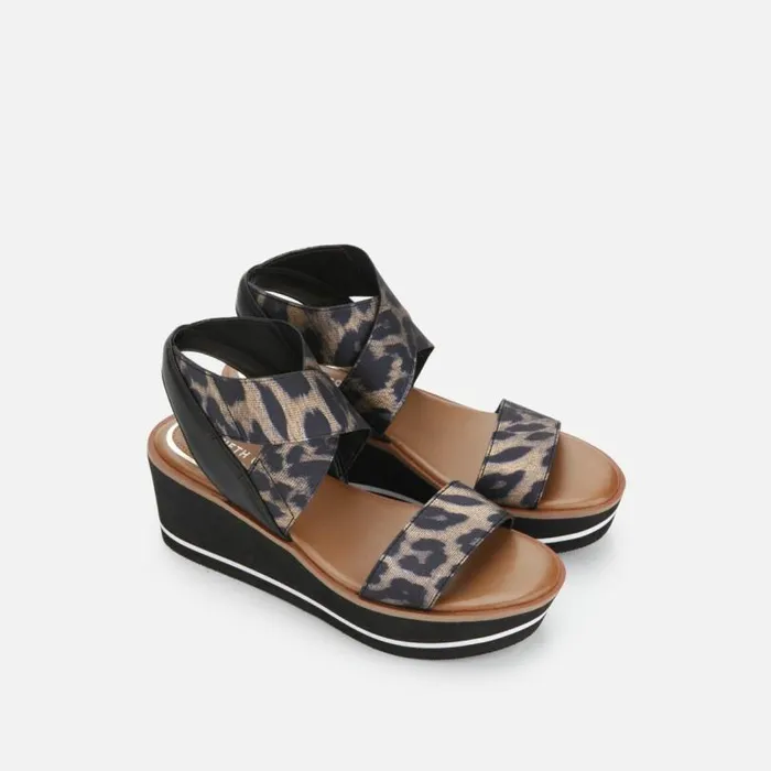 Harlow Animal Platform Sandal Blackgold Women Kenneth Cole Sandals