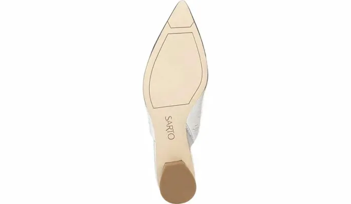 Heels Women Franco Sarto Sarto Visa Mule Silver Metallic Leather