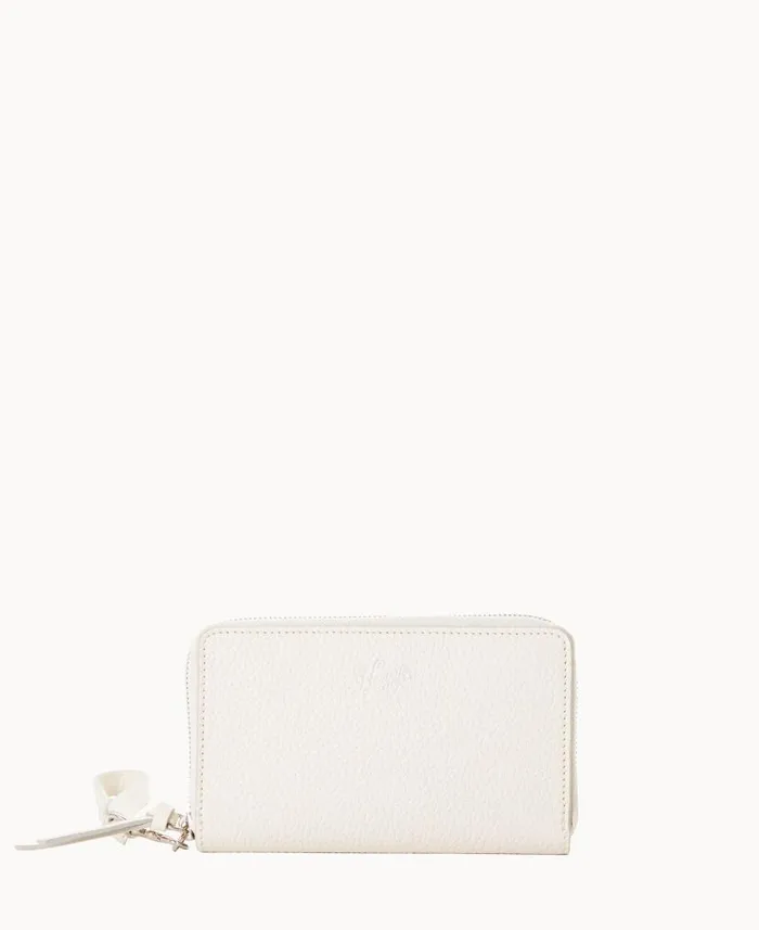 Henrys Zip Around Wristlet White ManWoman Dooney and Bourke Wallets
