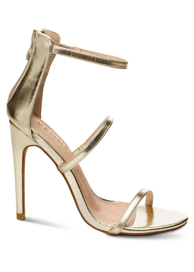 HIGH HEEL STRAPPY SANDALS Gold Women VENUS Sandals and Wedges