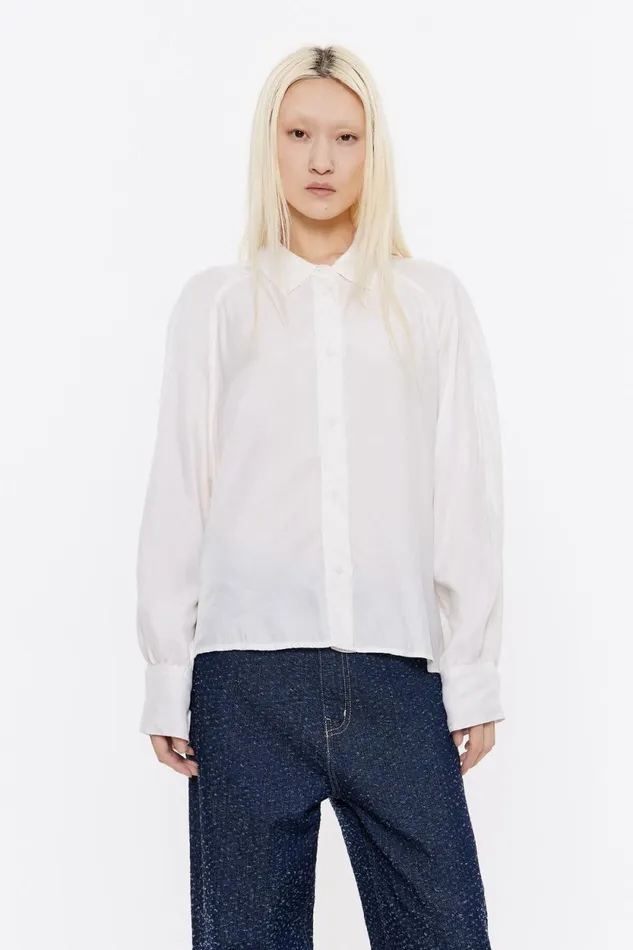 Ivory Viscose Straight Cut Shirt Ivory Women Bimba Y Lola Shirts