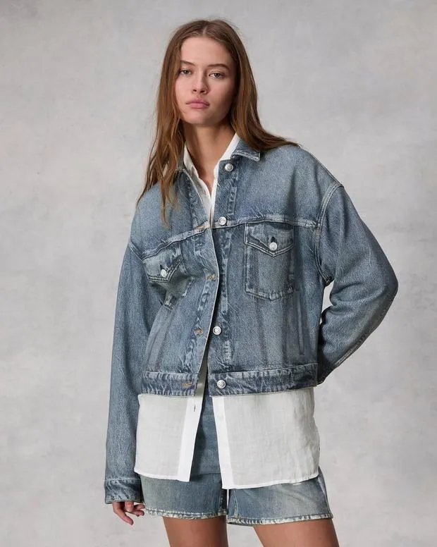 Jackets and Coats Women Rag and Bone Miramar Terry Trucker Jacket Cotton Terry Walker