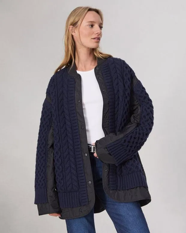 Jackets and Coats Women Rag and Bone Winnie MixedMedia Jacket Navy