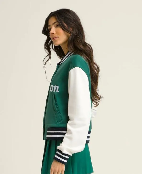 Jackets and Vests Women Wilson Hudson Cropped Varsity Bomber Field Green
