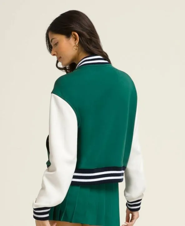 Jackets and Vests Women Wilson Hudson Cropped Varsity Bomber Field Green