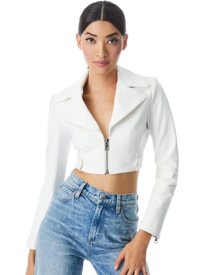 Jackets Coats Women Alice Olivia Yardley Vegan Jacket Off White