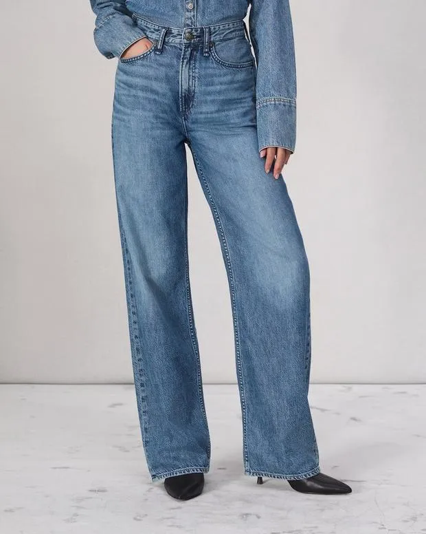 Jeans Women Rag and Bone Featherweight Logan WideLeg Jean Featherweight Denim River