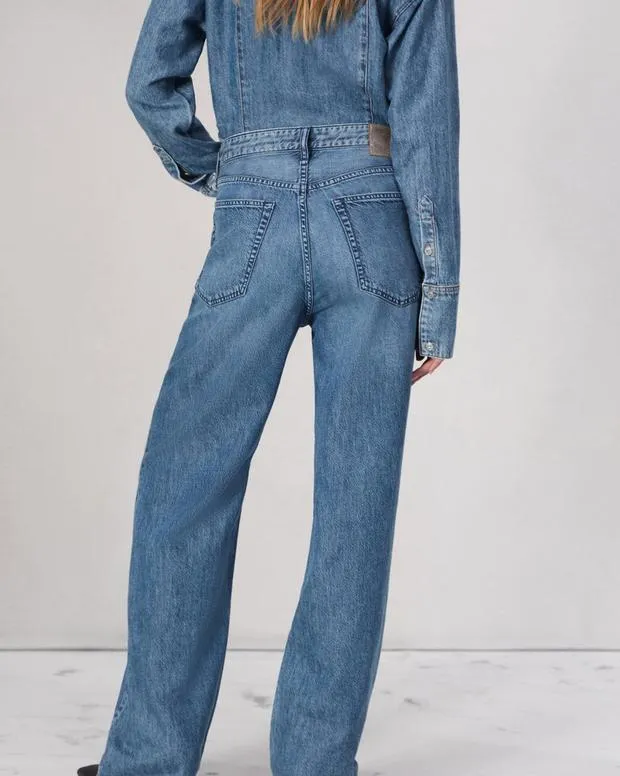 Jeans Women Rag and Bone Featherweight Logan WideLeg Jean Featherweight Denim River