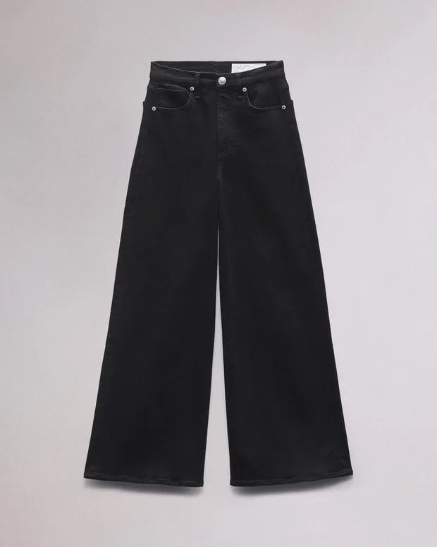 Jeans Women Rag and Bone Flexi Sofie Ankle WideLeg Jean Flexi Smooth and Sculpt Denim Black