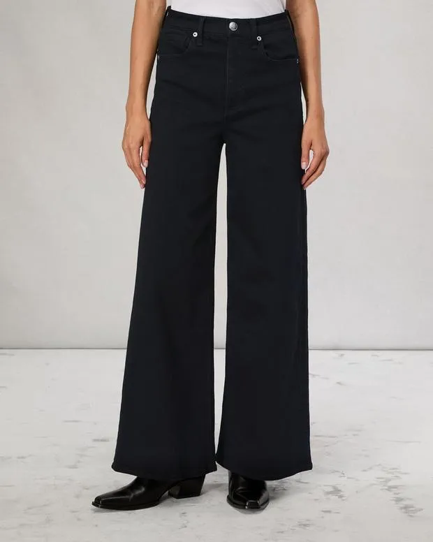 Jeans Women Rag and Bone Flexi Sofie Ankle WideLeg Jean Flexi Smooth and Sculpt Denim Black