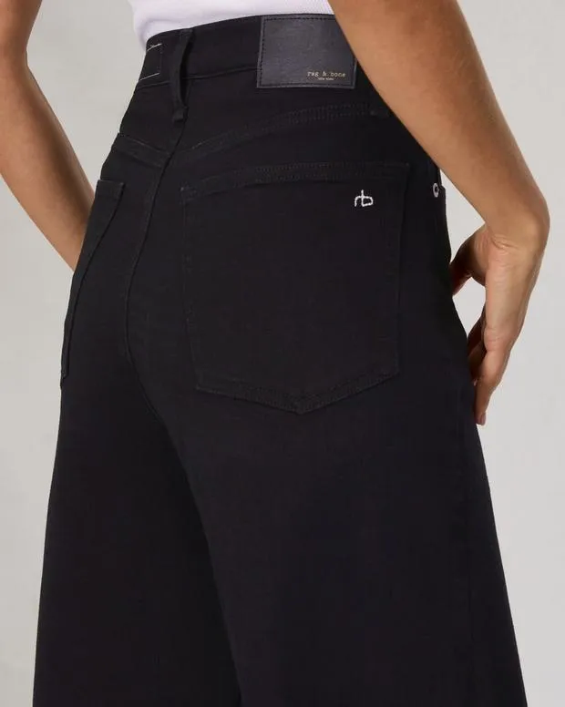 Jeans Women Rag and Bone Flexi Sofie Ankle WideLeg Jean Flexi Smooth and Sculpt Denim Black