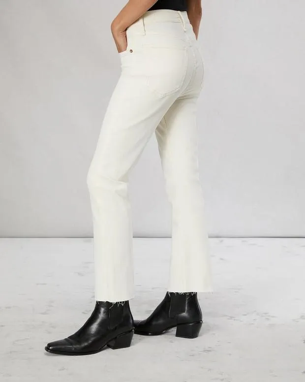 Jeans Women Rag and Bone Peyton Ankle Bootcut Jean High Stretch Denim Ecru