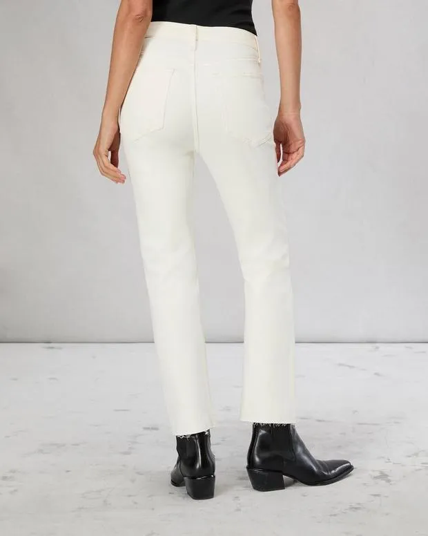 Jeans Women Rag and Bone Peyton Ankle Bootcut Jean High Stretch Denim Ecru