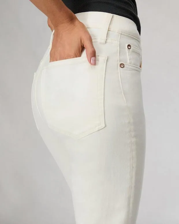 Jeans Women Rag and Bone Peyton Ankle Bootcut Jean High Stretch Denim Ecru