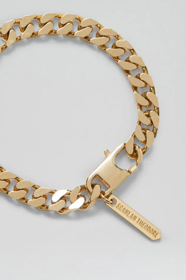 Jewelry Women Scanlan Theodore FLAT CHAIN BRACELET Lightgold Jewelry Women Scanlan Theodore FLAT CHAIN BRACELET Lightgold