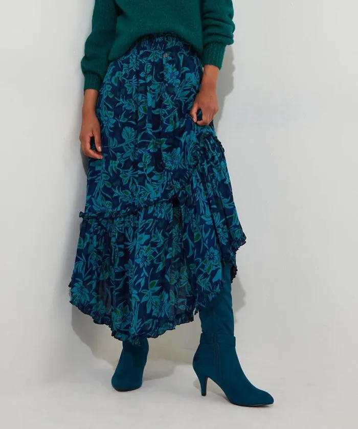 Joe Browns Skirts Women Freya Floral Skirt Blue Joe Browns Skirts Women Freya Floral Skirt Blue
