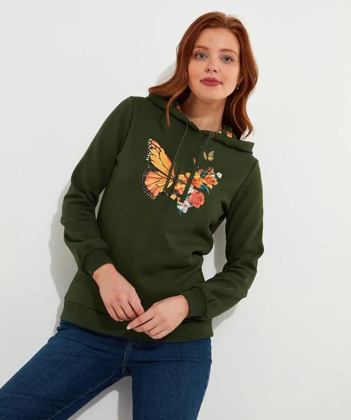 Joe Browns Tops Tunics and Blouses Women Woodland Wonder Hoodie Forest Green