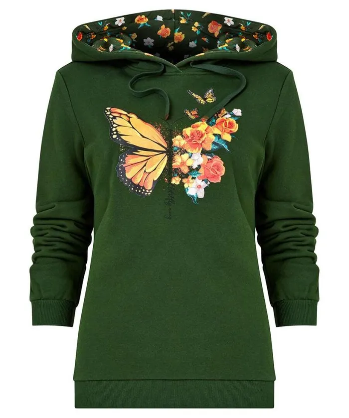 Joe Browns Tops Tunics and Blouses Women Woodland Wonder Hoodie Forest Green