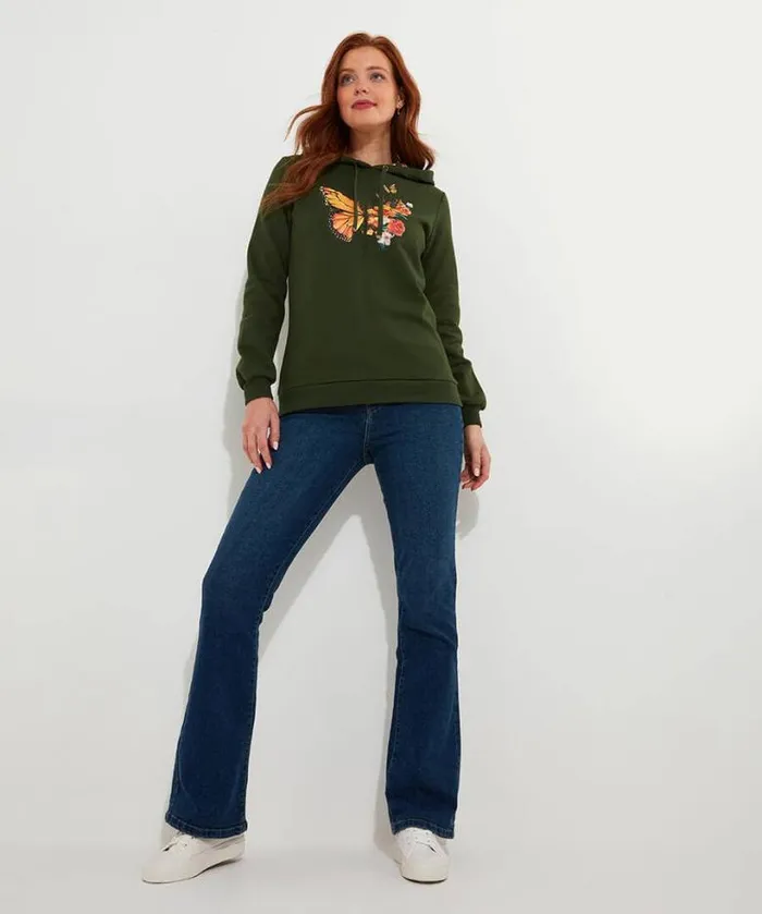 Joe Browns Tops Tunics and Blouses Women Woodland Wonder Hoodie Forest Green