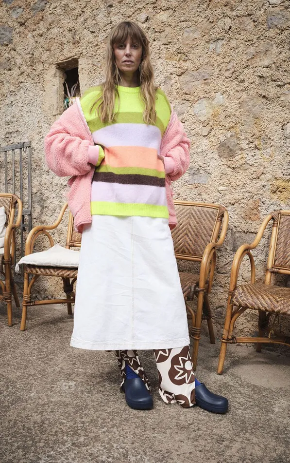 Jumper Vitow Multicolored Stripes Women American Vintage Jumpers and Cardigans