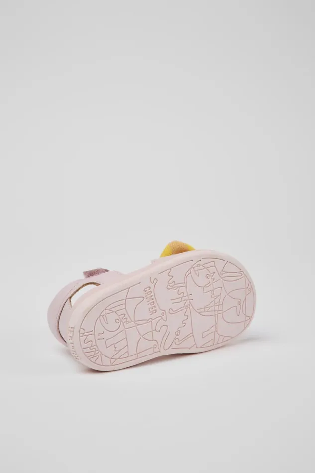 Kids Bicho Pink And Yellow Sandals For Kids Camper Hook And Loop Kids Bicho Pink And Yellow Sandals For Kids Camper Hook And Loop