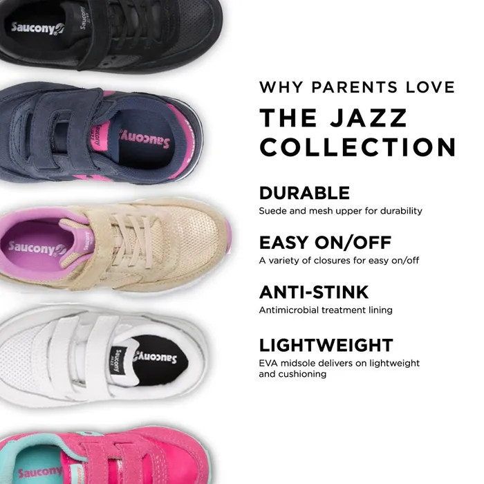 Kids Jazz Hook and Loop Sneaker Navyred Saucony
