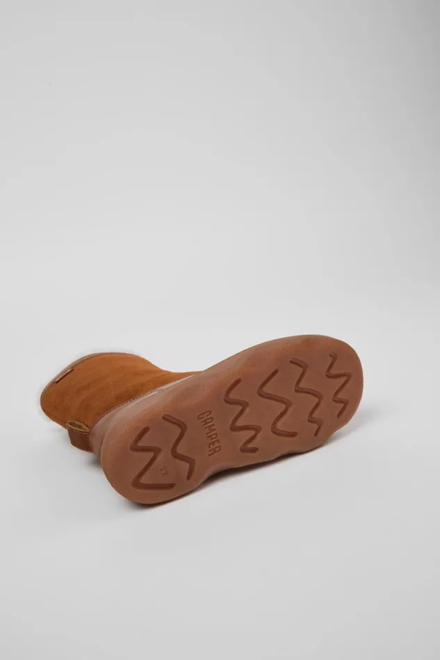 Kids Kiddo Brown Leather And Nubuck Boots For Kids Camper Boots Kids Kiddo Brown Leather And Nubuck Boots For Kids Camper Boots