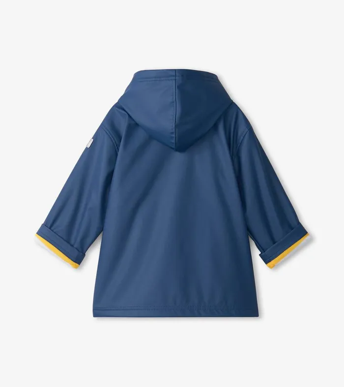 Kids Navy ZipUp Rain Jacket Hatley