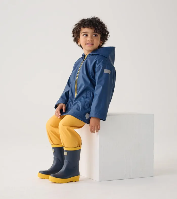 Kids Navy ZipUp Rain Jacket Hatley