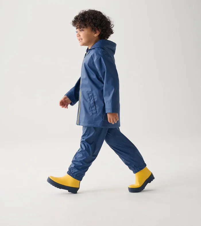 Kids Navy ZipUp Rain Jacket Hatley