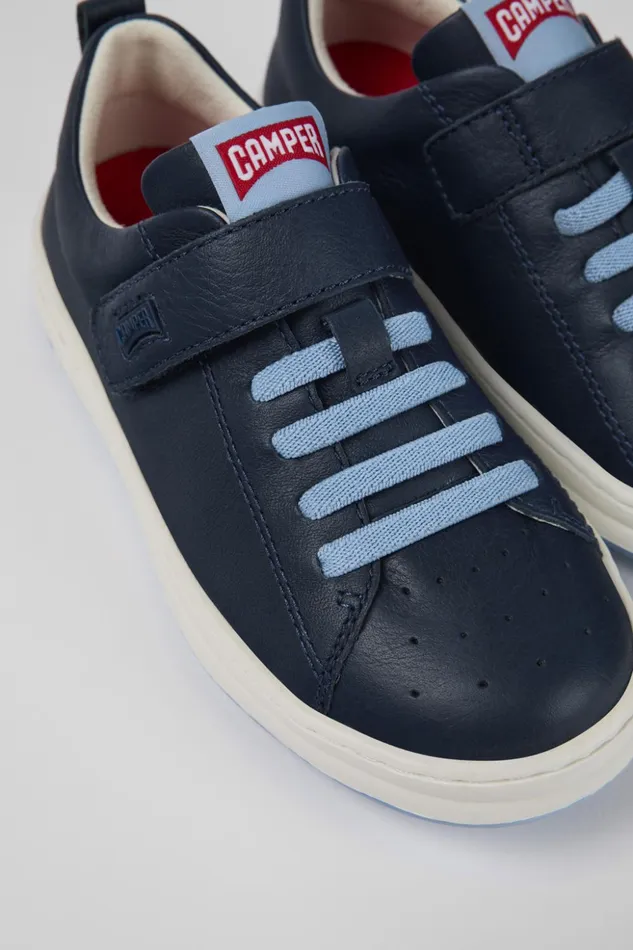 Kids Runner Blue Leather Sneaker Camper Sneakers