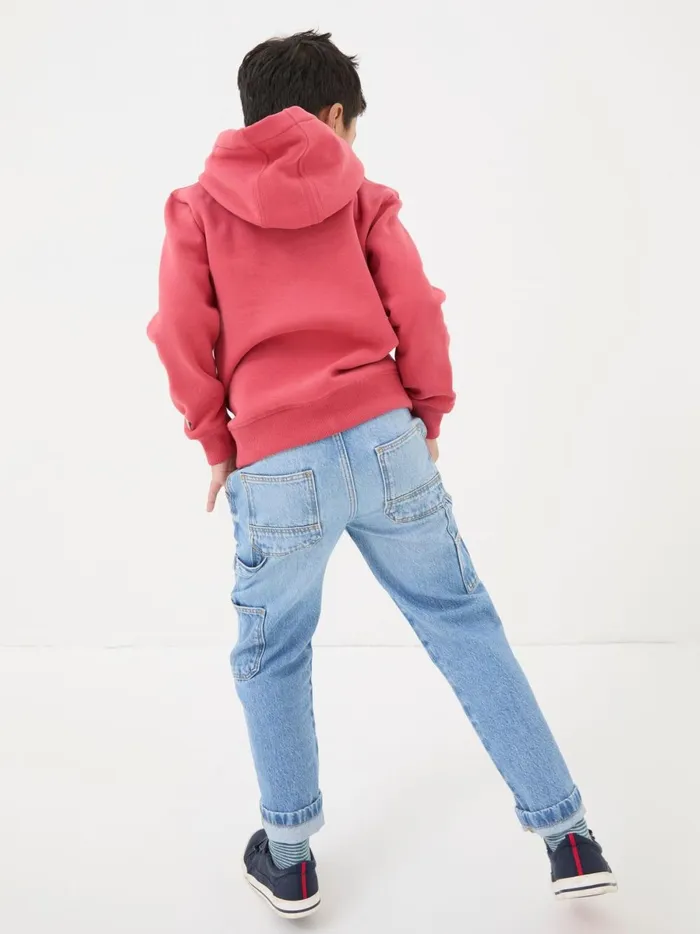 Kids Sweatshirts and Hoodies Fat Face Red Chest Stripe Popover Hoodie