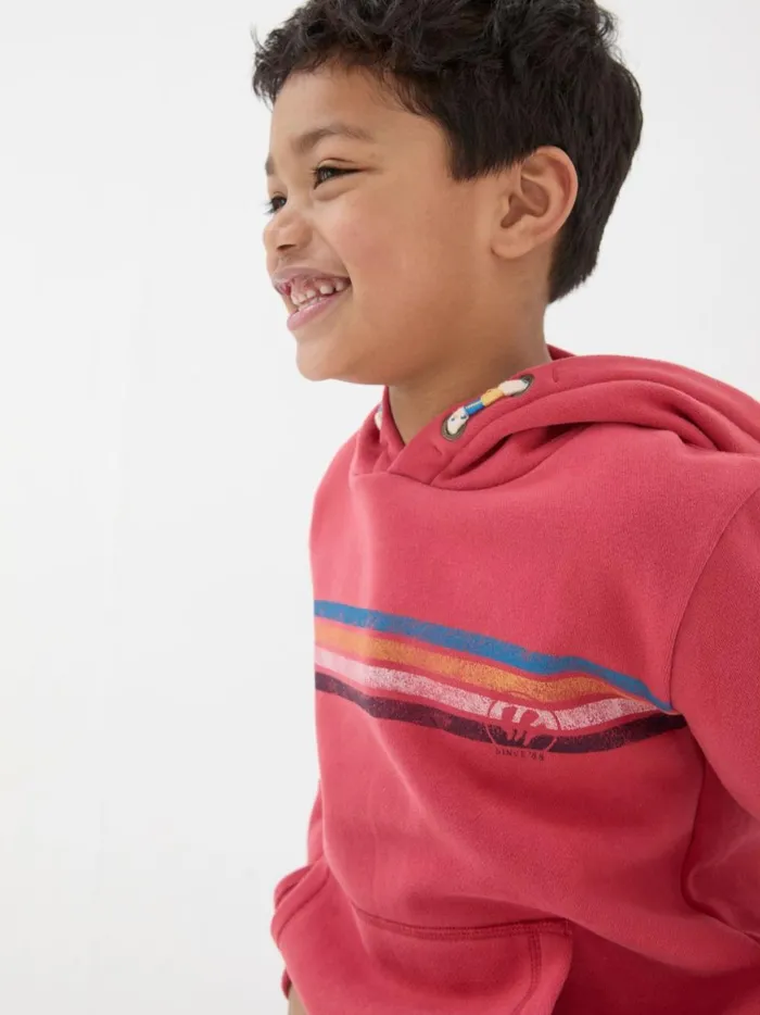 Kids Sweatshirts and Hoodies Fat Face Red Chest Stripe Popover Hoodie