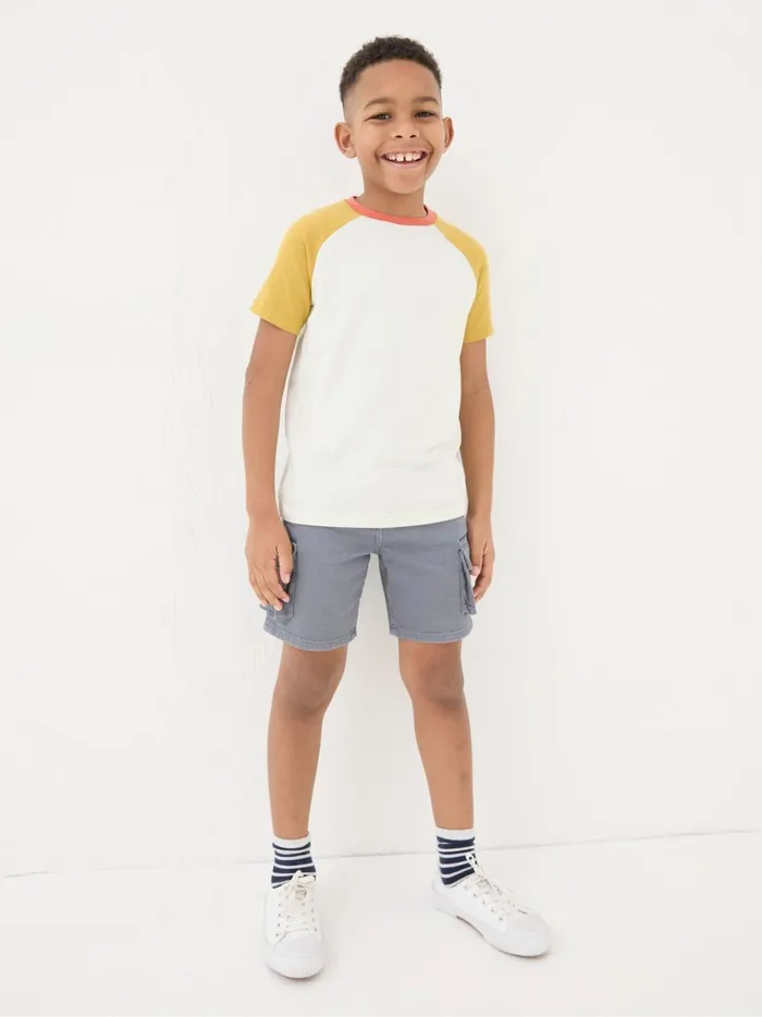 Kids TShirts and Polos Fat Face WhiteBlue 100 Cotton Short Sleeve TShirts 3 Pack
