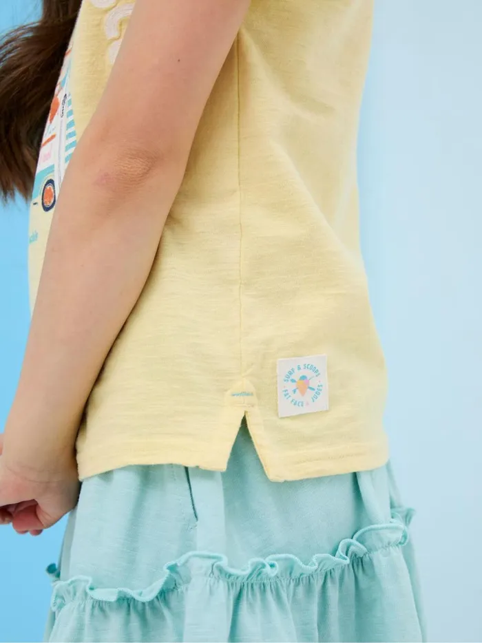 Kids Tops and TShirts Fat Face Judes Yellow Ice Cream TShirt