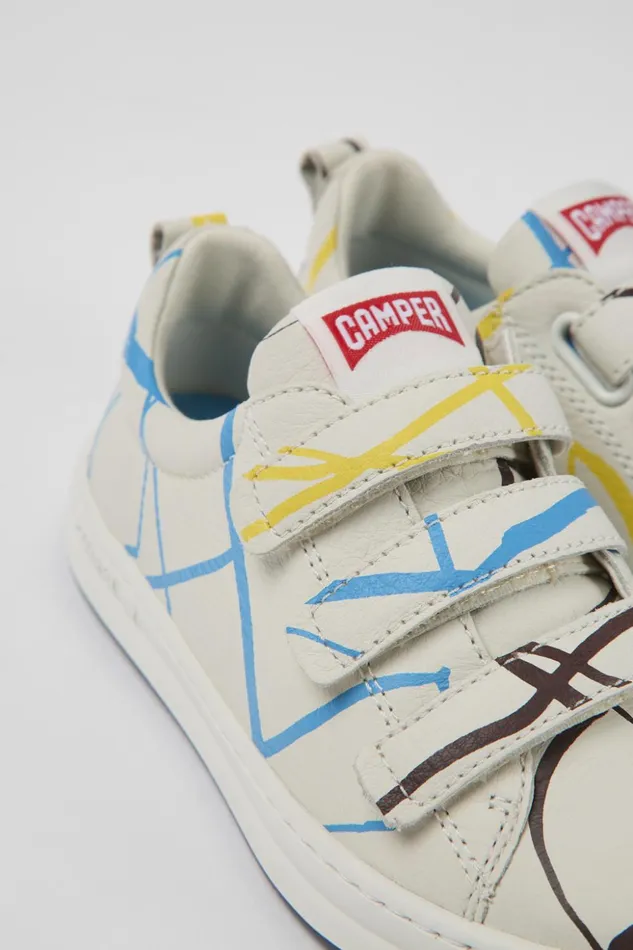 Kids Twins Multicolored Leather Sneakers For Kids Camper Sneakers